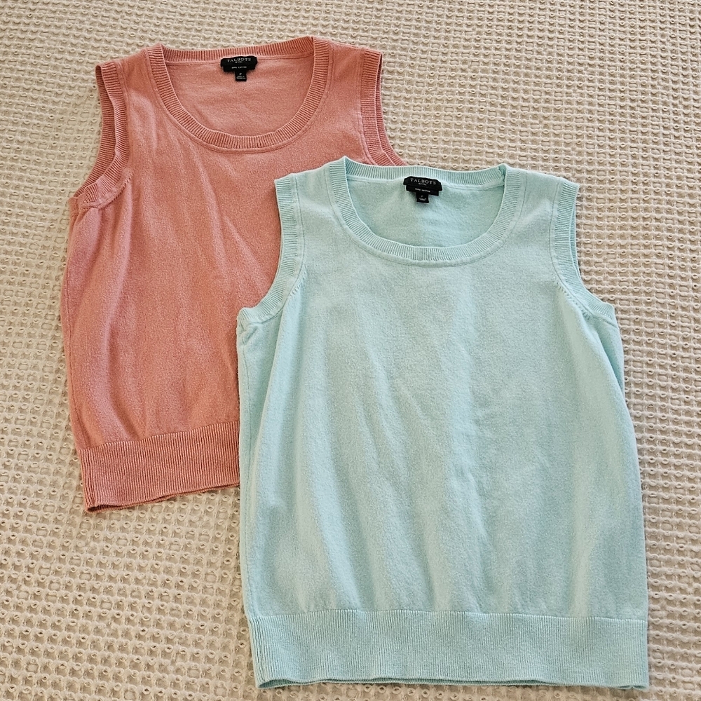 Talbots Pima Cotton Sleeveless Sweater Bundle Size SP